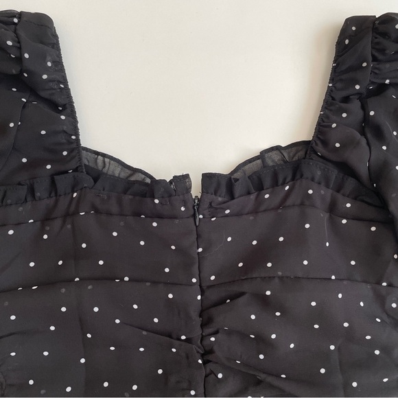 YesStyle Sinora Short-Sleeve Scoop Neck Dotted Mini Smock Dress - Picture 16 of 16